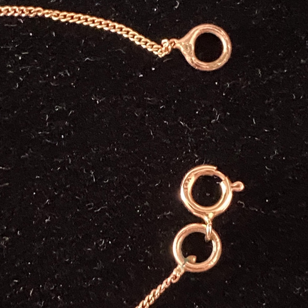 14K Gold Necklace with Turquoise Blue Hearts - Unique! - Picture 10 of 10